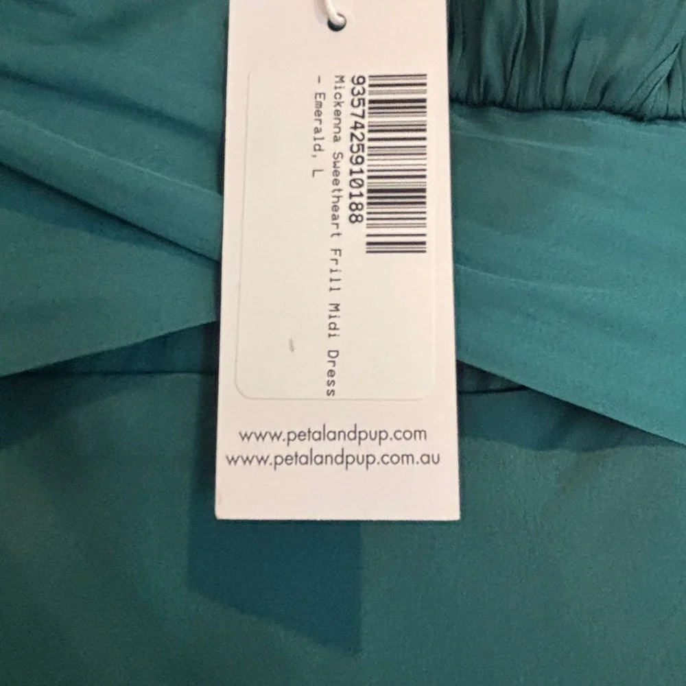 Emerald Green Fall Petal & Pup Brand Mickenna Sweetheart MIDI Dress BNWT - Picture 3 of 6